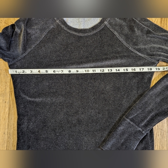 Athleta Velour Criss Cross Dress Charcoal Gray Size Small Sweatshirt Dress SZ Sm - Picture 6 of 12